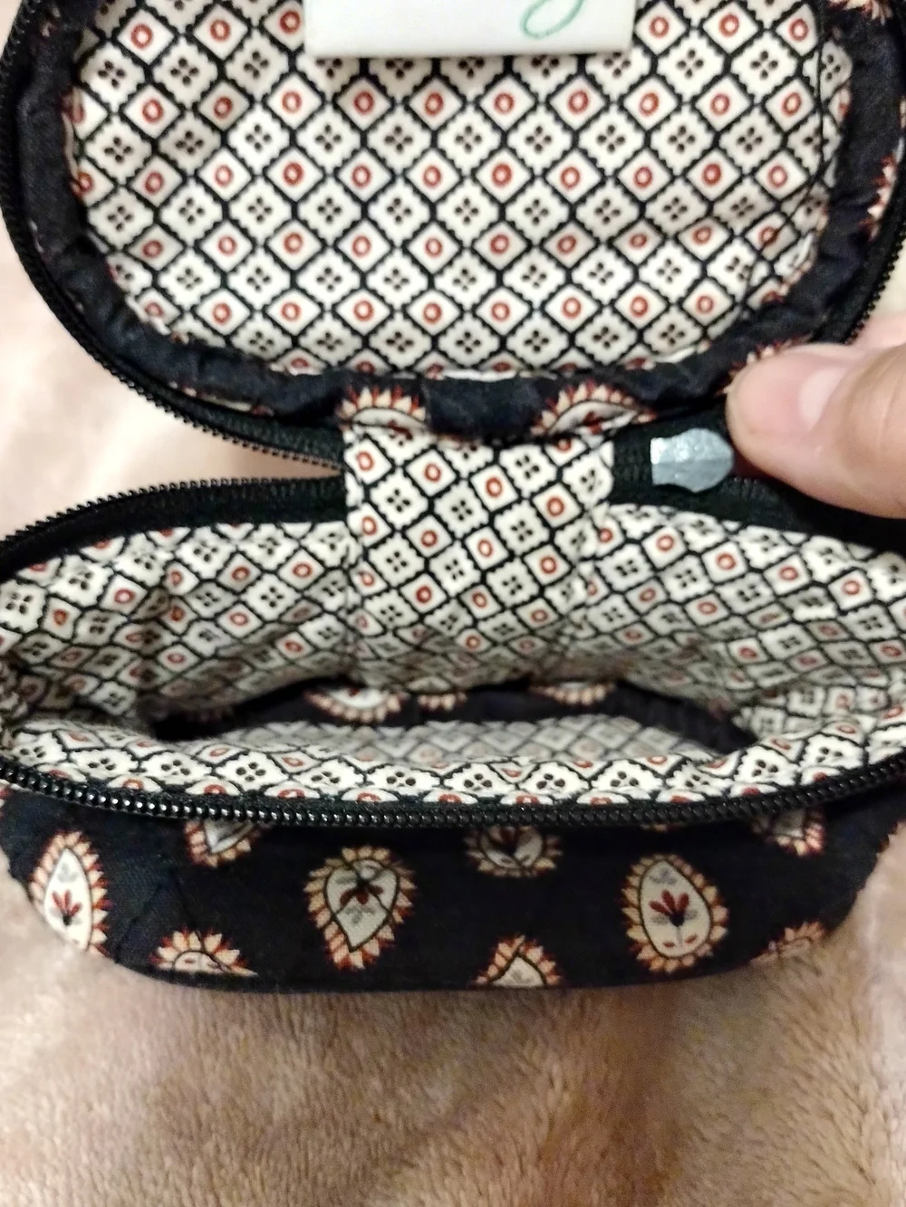 Vera Bradley Black Patterned Small Zip Travel Case